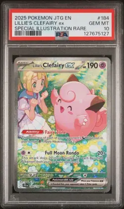 2025 POKEMON JTG EN-JOURNEY TOGETHER #184 LILLIE'S CLEFAIRY ex PSA 10 - Image 1