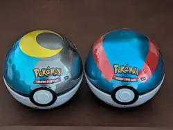 Pokemon TCG PokeBall Tins Brand New Factory Sealed D25 & H24 Booster Packs - Image 1