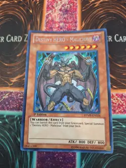 Yugioh Destiny HERO - Malicious RYMP-EN034 Secret Rare 1st Edition Near Mint - Image 1