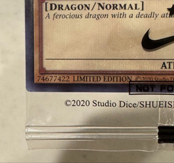 NIKE × YuGiOh RED-EYES BLACK DRAGON Secret Rare Limited Promo Card English - Image 5