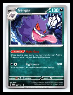 💥 Gengar 057/091 Pokemon Card Sv Paldean Fates Non Holo 2024 - Image 1