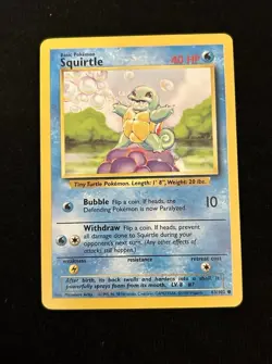 Squirtle & Wartortle Base Set 1999 Vintage Pokemon Cards - Image 1