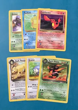 Pokemon TCG: Team Rocket Lot with Dark Gloom & Charmander, Regular, LP (6 Cards) - Image 1