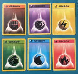 Pokemon TCG: Base Set Energy Set Lot, English, MP (6 Cards) - Image 1