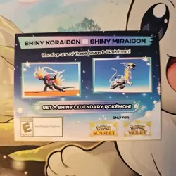 Pokemon Scarlet & Violet Shiny Koraidon/Miraidon Gamestop Promo Code Card - Image 1