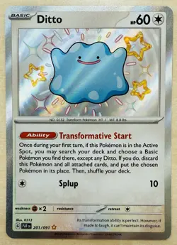 Ditto 201/091 - Paldean Fates Baby Shiny Holo Rare - Pokemon TCG Card [NM] - Image 1