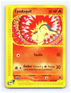 💥 2002 Pokemon Vintage Card Cyndaquil 105/165 Expedition E-Reader Non Holo Foil - Image 1