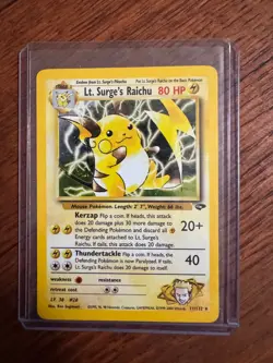 ⚡ Lt. Surge's Raichu 11/132 Gym Challenge! FIRST EDITION Pokemon Holo Card! - Image 1