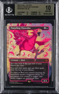 2025 MTG FINAL FANTASY NEON INK FOIL M #0551B TRAVELING CHOCOBO BGS 10 - Image 1