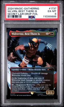 2024 MTG SECRET LAIR DROP FOIL #1737 WOLVERINE, BEST THERE IS PSA 6 - Image 1