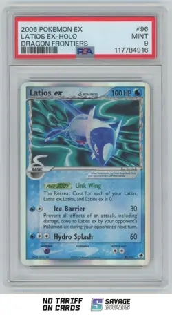 2006 Pokemon EX Dragon Frontiers Holo Latios EX PSA 9 #96/101 - Image 1
