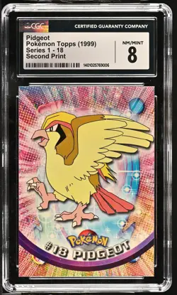 CGC 8 Pidgeot 18 Second Print (Black Topps Logo) Pokemon topps 1999 Series 1 - Image 1