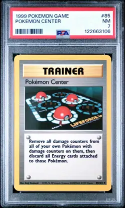 1999 POKEMON BASE SET UNLIMITED #85 POKEMON CENTER PSA 7 - Image 1