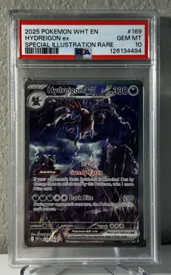 2025 POKEMON WHT EN-WHITE FLARE SPECIAL ILLUSTRATION RARE HYDREIGON EX PSA 10 - Image 1