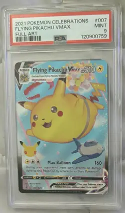 2021 Pokemon Celebrations 007 Full Art/Flying Pikachu Vmax PSA 9 - Image 1