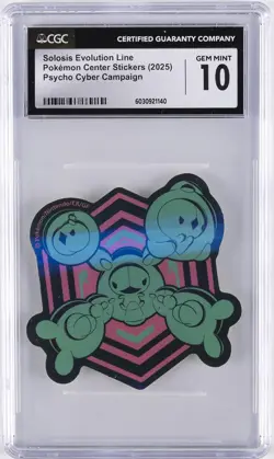 2025 POKEMON CENTER STICKERS SOLOSIS EVOLUTION LINE CGC 10 GEM MINT - Image 1
