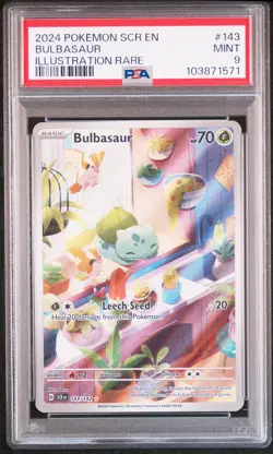 2024 POKEMON SCR EN-STELLAR CROWN ILLUSTRATION RARE #143 BULBASAUR PSA 9 - Image 1