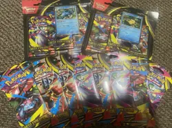 Pokemon Mega Evolution 3 Pack Blister Set & 8 Sleeved Art - 14 Packs & 2 Promos - Image 1