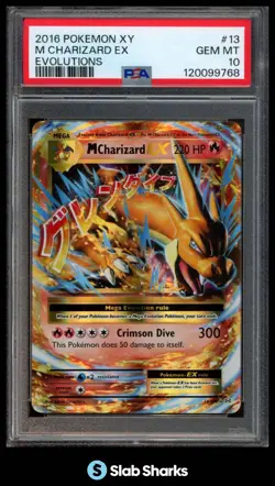 2016 POKEMON XY EVOLUTIONS #13/108 MEGA CHARIZARD EX HOLO PSA 10 - Image 1
