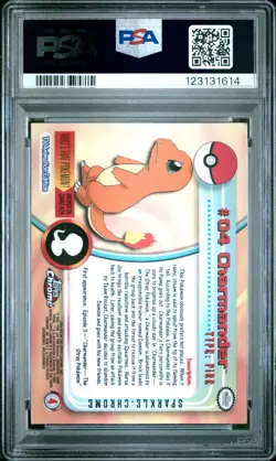 2000 TOPPS CHROME POKEMON T.V. SPARKLE #4 CHARMANDER PSA 5 - Image 2