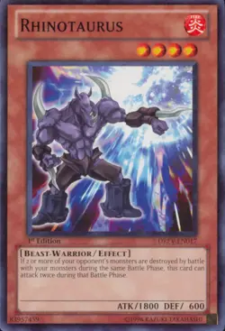 Yugioh Rhinotaurus #DREV-EN017 Duelist Revolution 1st Edition - Image 1