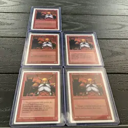 Lot of (5) 1995 Dwarven Warriors OLD SCHOOL Magic the Gathering Card RARE - Image 1