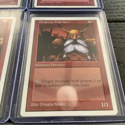 Lot of (5) 1995 Dwarven Warriors OLD SCHOOL Magic the Gathering Card RARE - Image 5