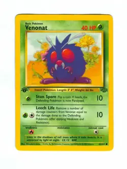 Vintage 1999 First Edition VENONAT Pokemon Card 63/64 (Jungle Set) - Image 1