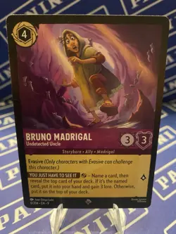 Bruno Madrigal Undetected Uncle Trading Card Disney Lorcana 0/204 - Image 1