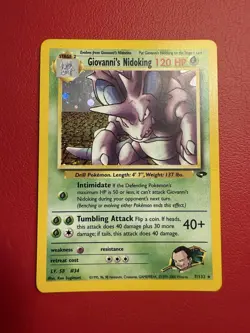Pokemon TCG Giovanni's Nidoking Gym Challenge Holo Card 7/132 - Image 1