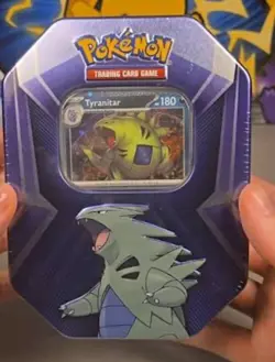 Pokemon Tyranitar/Pupitar/Larvitar Cosmos Holo Promo Card Triple Whammy Tin - Image 1