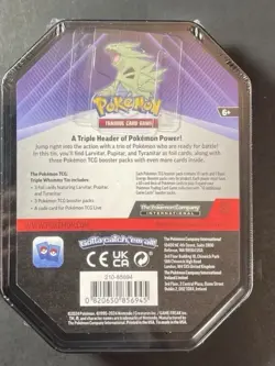 Pokemon Tyranitar/Pupitar/Larvitar Cosmos Holo Promo Card Triple Whammy Tin - Image 2