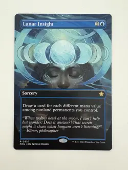 Lunar Insight Borderless Alternate MTG Magic the Gathering Card NM Near Mint FDN - Image 1