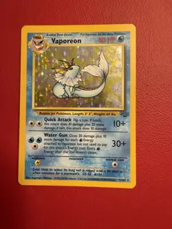 Pokemon TCG Vaporeon Holo Rare Card Jungle Set, 12/64, Near Mint Condition - Image 1