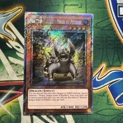 Yugioh! Reactan, Dragon Ruler of Pebbles RA03-EN254 Platinum Secret Rare 1st Ed - Image 1