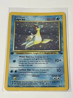 1999 Pokemon Fossil 1st Edition Holo Lapras #10 Vintage Rare Near Mint Card - Image 3