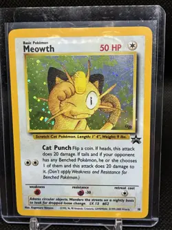 Pokemon Meowth Holo Card 10/53 WOTC Promo NM - Image 1