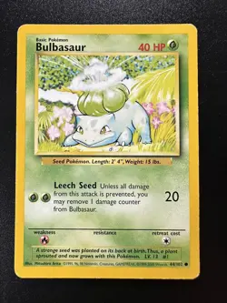 Bulbasaur - 44/102 - Pokemon Base Set Unlimited Card WOTC MP - Image 1