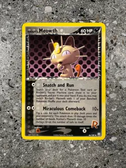 Pokemon TCG Cards Rocket's Meowth 46/109 Team Rocket Returns Uncommon - Image 1