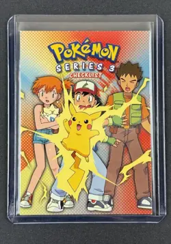 2000 Topps Pokemon TV Animation Edition Series 3 Checklist Card ft. Pikachu Etc - Image 1
