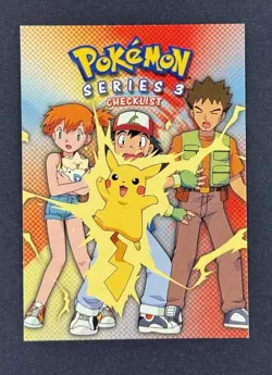2000 Topps Pokemon TV Animation Edition Series 3 Checklist Card ft. Pikachu Etc - Image 2