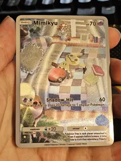 Mimikyu Pokemon TCG Pocket Illustration Rare Textured Holo Custom Fanart Card - Image 2