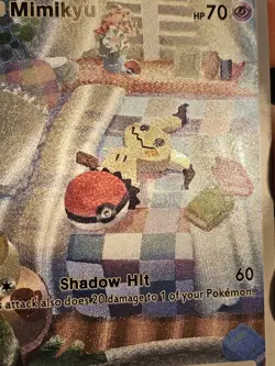Mimikyu Pokemon TCG Pocket Illustration Rare Textured Holo Custom Fanart Card - Image 3