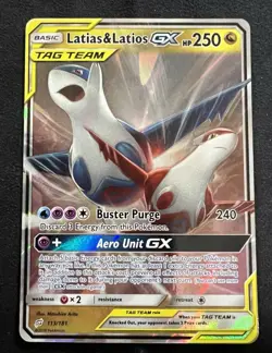 Pokemon Latias & Latios GX 113/181 SM Team Up Holo Ultra Rare Card - Image 1