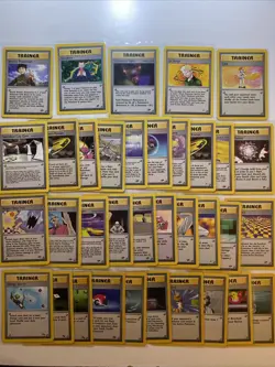 HUGE Lot of (35) Pokemon WOTC Trainer Cards Gym Heroes Challenge Fossil RARES - Image 1