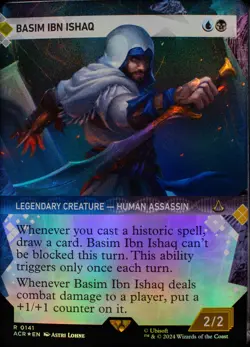 MTG - Assassin’s Creed - Basim Ibn Ishaq - Borderless Foil - Image 1