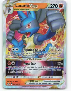 2022 Pokemon, Sword & Shield Promos, #SWSH214 Lucario VSTAR, Black Star Promo - Image 1