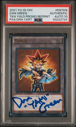 PSA 10 Authentic Signed Dan Green Yu-Gi-Oh Token Yugi YGLD -ENTKN Autograph - Image 1