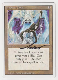 Signed Throne of Bone LP Revised Artist Anson Maddocks 1994 MTG Magic Misprint! - Image 1