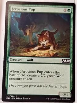 Ferocious Pup - Magic 2020 Core Set M20 - Magic the Gathering MTG Nice! - Image 1